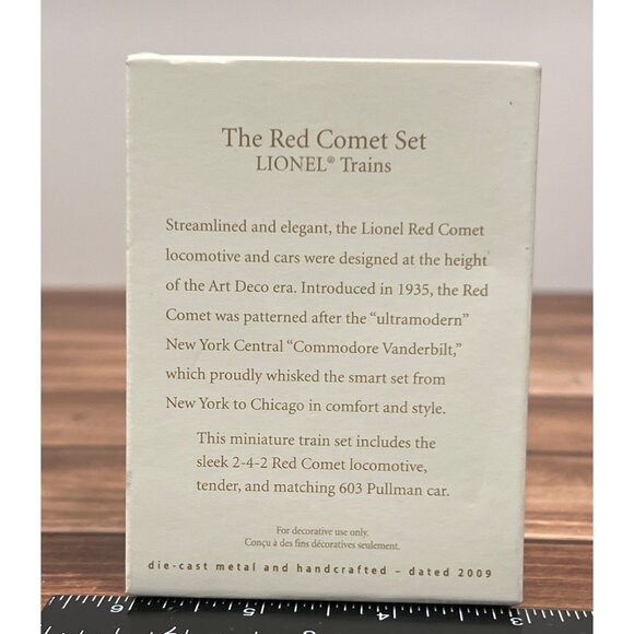 2009 HALLMARK KEEPSAKE MINI ORNAMENT QXM9202 THE RED COMET SET LIONEL TRAINS - Picture 2 of 9